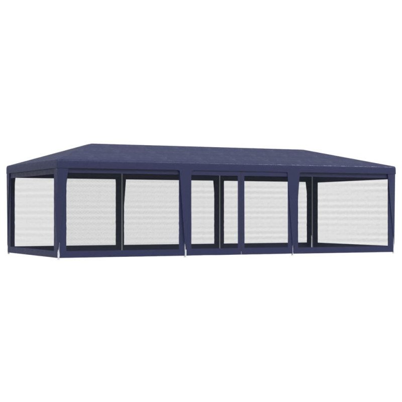 vidaXL Párty stan s 8 sieťkovanými bočnými stenami modrý 9x4 m HDPE