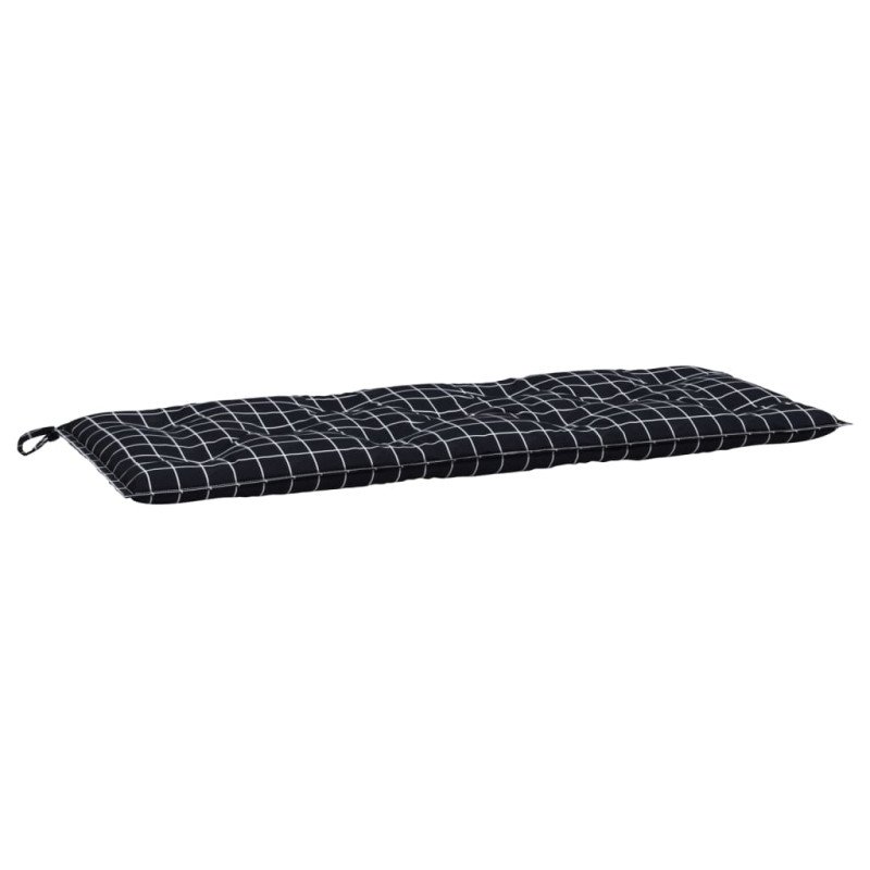 vidaXL Podložka na záhradnú lavičku čierne kocky 120x50x7 cm látka
