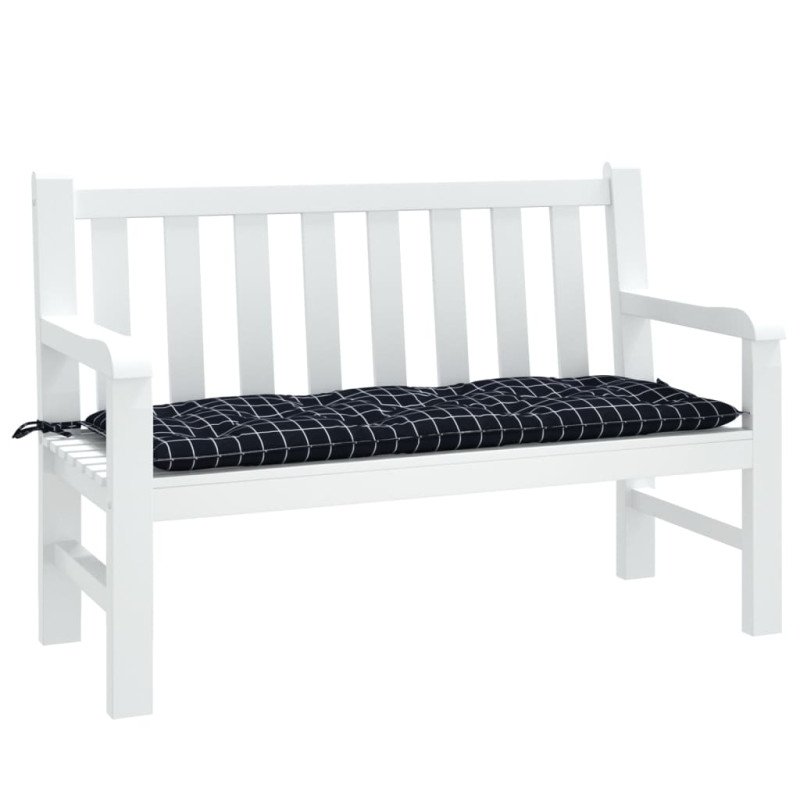 vidaXL Podložka na záhradnú lavičku čierne kocky 120x50x7 cm látka