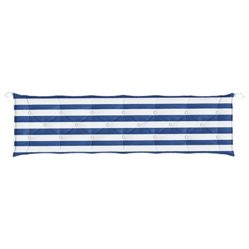 vidaXL Podložka na záhradnú lavičku modro-biele pruhy 200x50x7cm látka