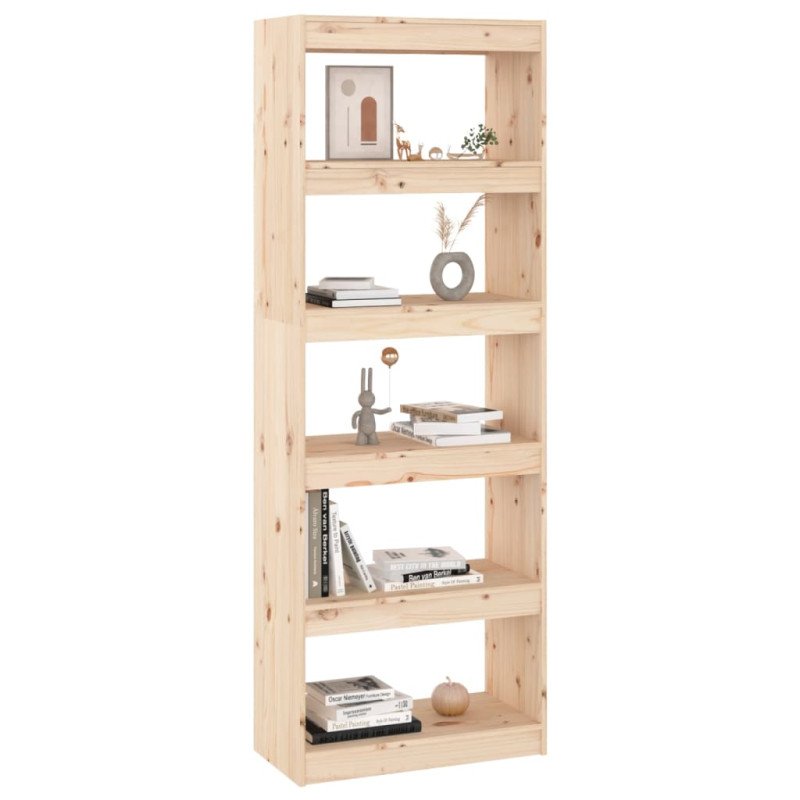 vidaXL Knižnica/deliaca stena 60x30x167,5 cm masívna borovica