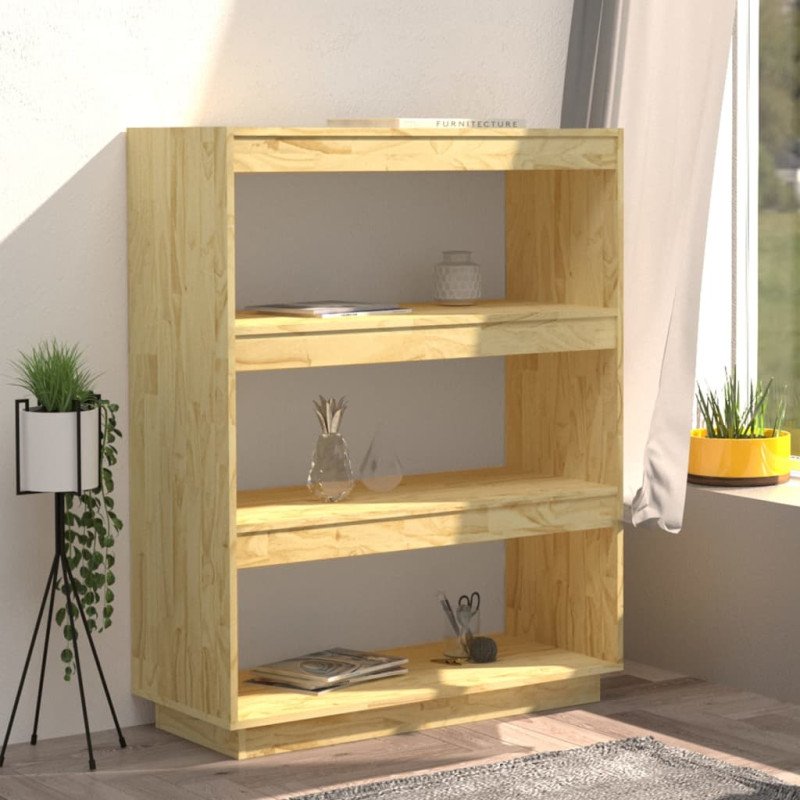 vidaXL Knižnica/deliaca stena 80x35x103 cm, borovicový masív