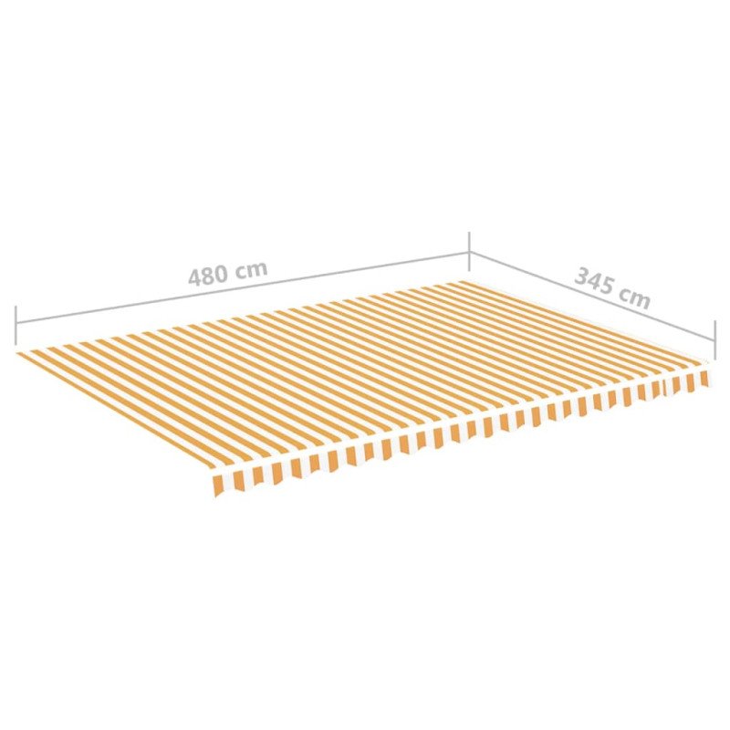 vidaXL Náhradná látka na markízu žlto-biela 5x3,5 m