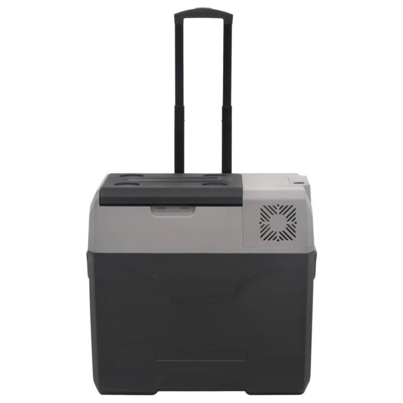 vidaXL Chladiaci box s kolieskom a adaptérom čierno-sivý 40 l PP