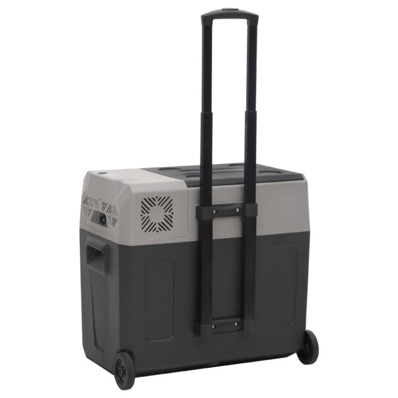 vidaXL Chladiaci box s kolieskom a adaptérom čierno-sivý 40 l PP