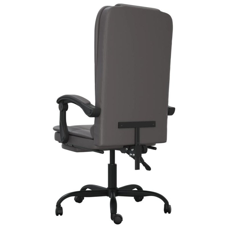 vidaXL Sklápacie masážne kancelárske kreslo sivé umelá koža