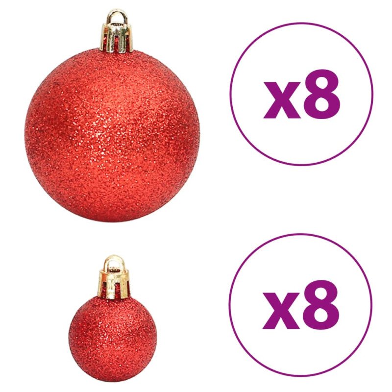 vidaXL Vianočné ozdoby 100 ks zlaté a vínovo-červené 3 / 4 / 6 cm