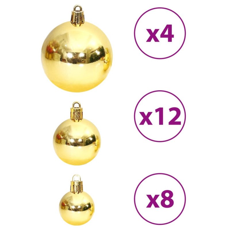 vidaXL Vianočné ozdoby 100 ks zlaté a vínovo-červené 3 / 4 / 6 cm