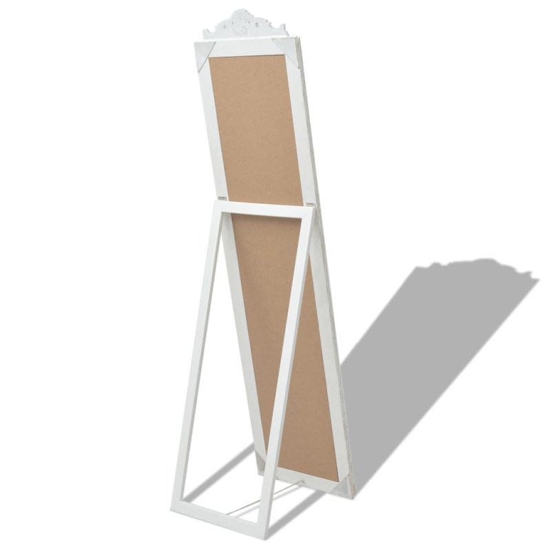 vidaXL Samostatne stojace zrkadlo v barokovom štýle 160x40 cm, biele