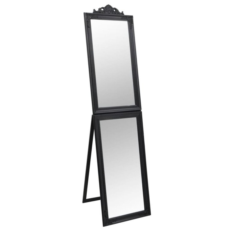 vidaXL Voľne stojace zrkadlo čierne 40x160 cm