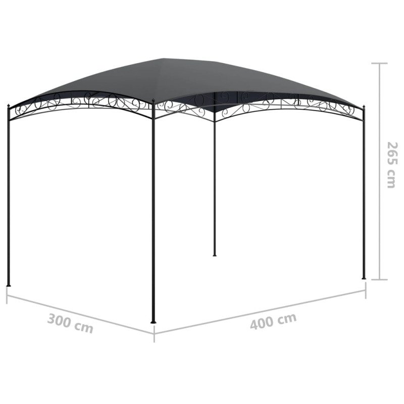 vidaXL Altánok 3x4x2,65 m antracitový 180 g/m²