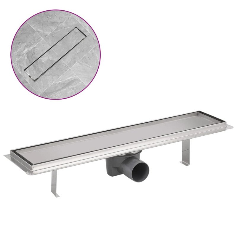 vidaXL Rovný sprchový odtok, 530x140 mm, nerezová oceľ