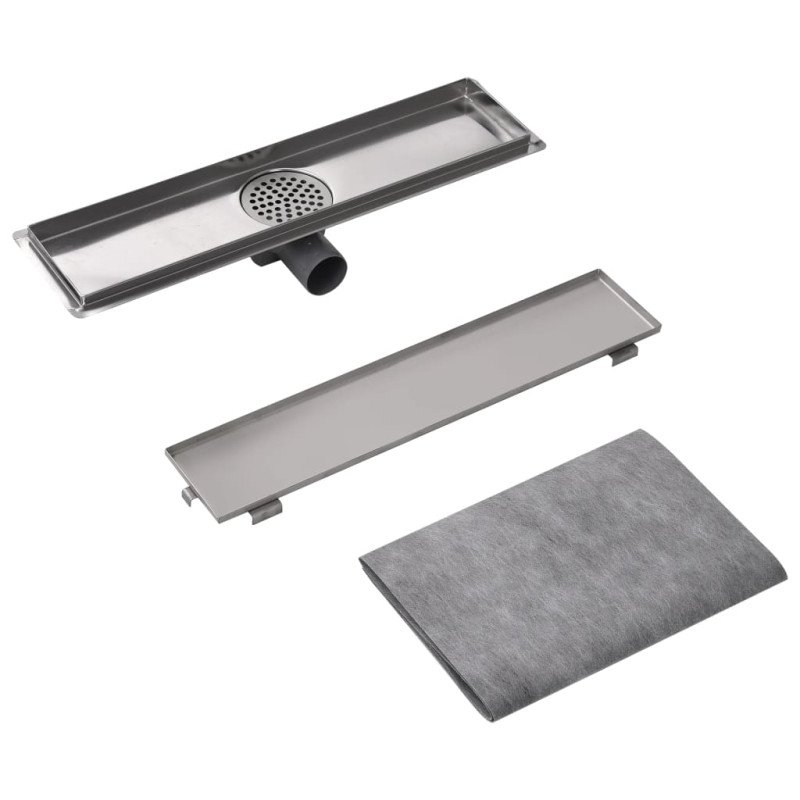 vidaXL Rovný sprchový odtok, 530x140 mm, nerezová oceľ