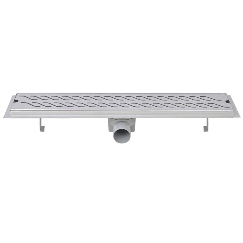 vidaXL Rovný sprchový odtok s vlnkami, 630x140 mm, nerezová oceľ
