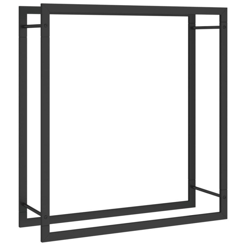 vidaXL Stojan na krbové drevo matný čierny 80x28x86 cm oceľ