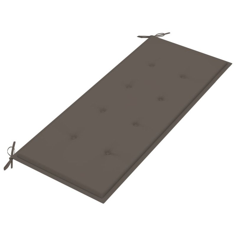 vidaXL Lavička Batavia so sivohnedou podložkou 120 cm tíkový masív