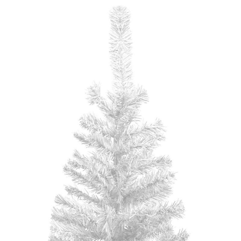vidaXL Osvetlený umelý vianočný stromček s guľami L 240 cm, biely