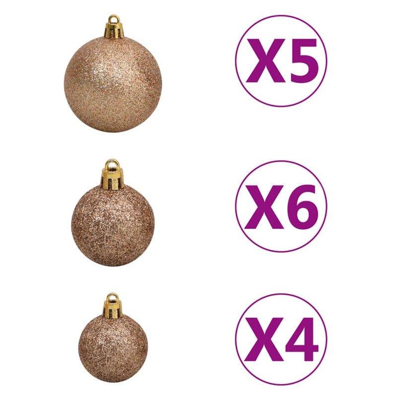 vidaXL Umelý vianočný stromček jedľa Nordmann LED a gule zelený 120 cm