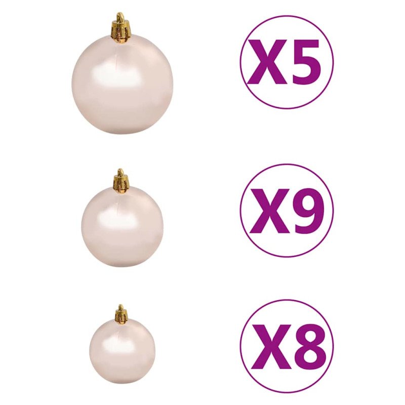 vidaXL Umelý vianočný stromček jedľa Nordmann LED a gule zelený 120 cm