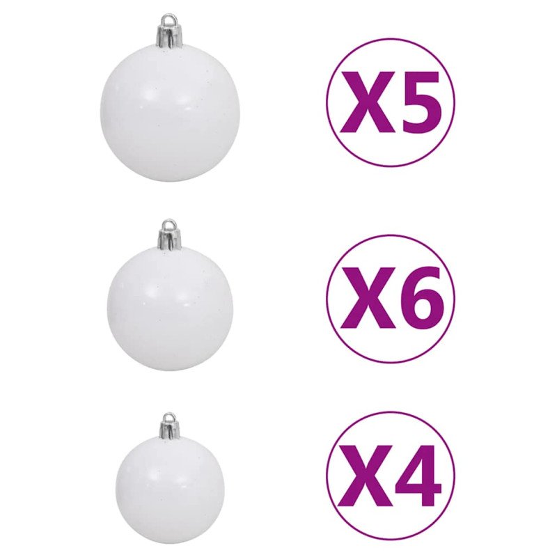 vidaXL Mrazom pokrytý osvetlený vianočný stromček+gule a šišky 150 cm