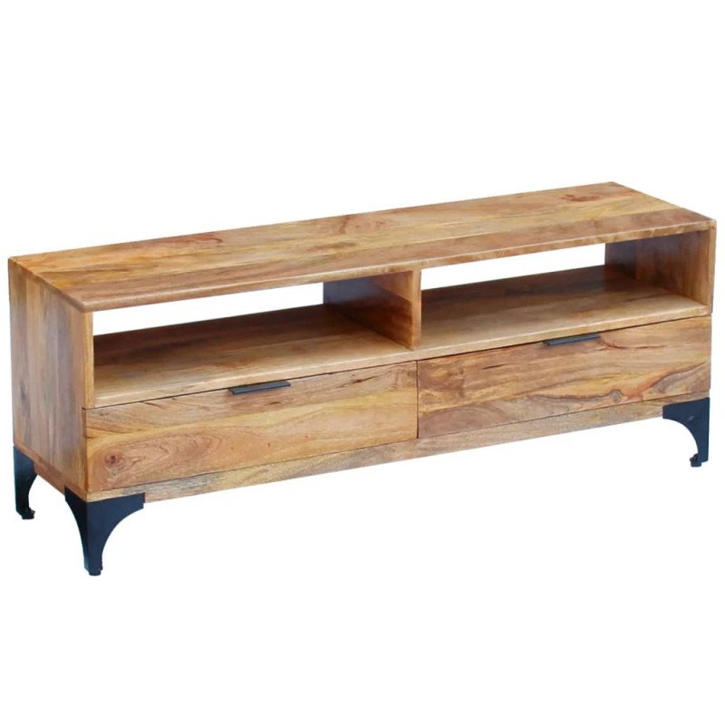 vidaXL TV stolík z mangového dreva, 120 x 35 x 45 cm