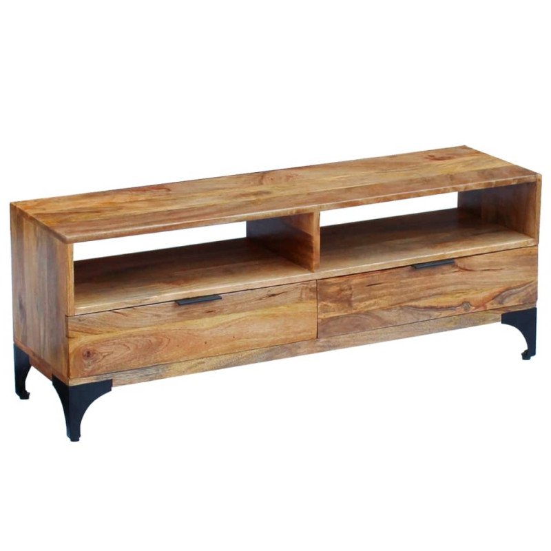 vidaXL TV stolík z mangového dreva, 120 x 35 x 45 cm