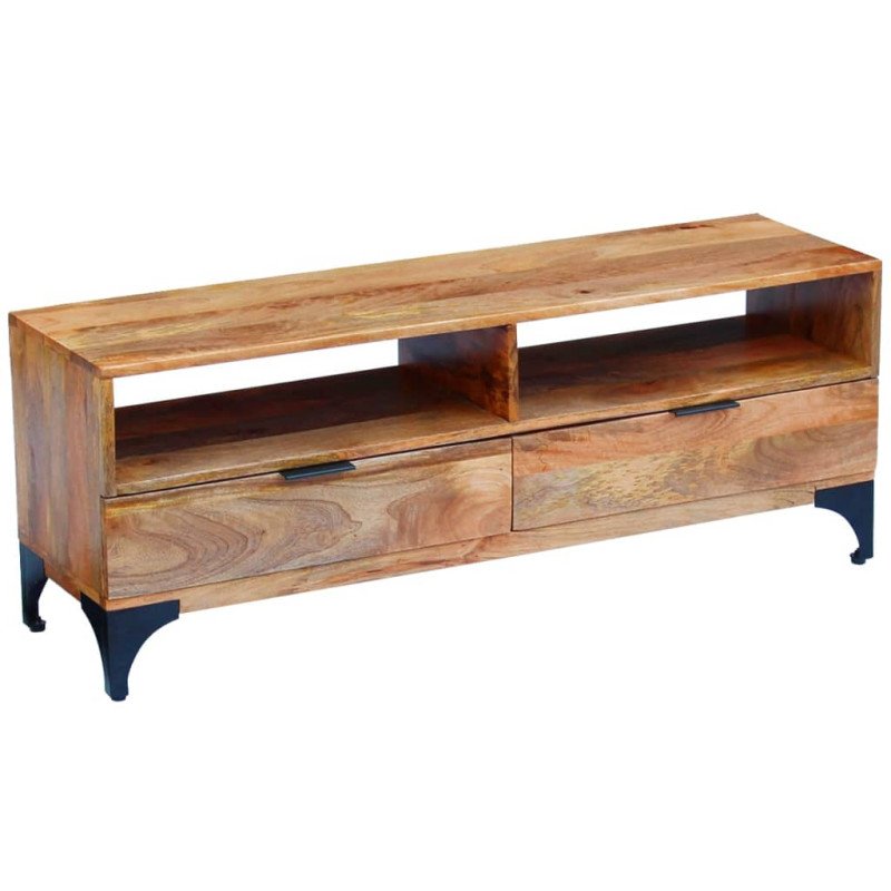 vidaXL TV stolík z mangového dreva, 120 x 35 x 45 cm