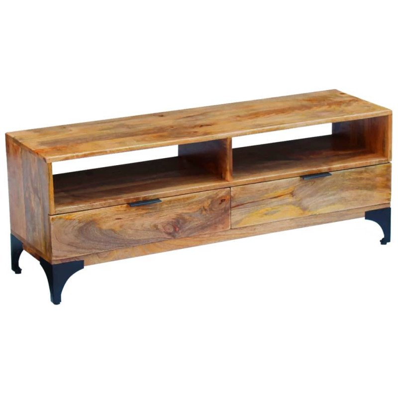 vidaXL TV stolík z mangového dreva, 120 x 35 x 45 cm