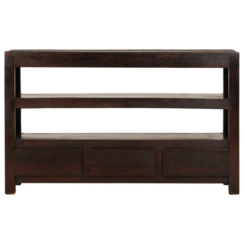 vidaXL TV stolík, masívne akáciové drevo 90x30x55 cm tmavohnedý 
