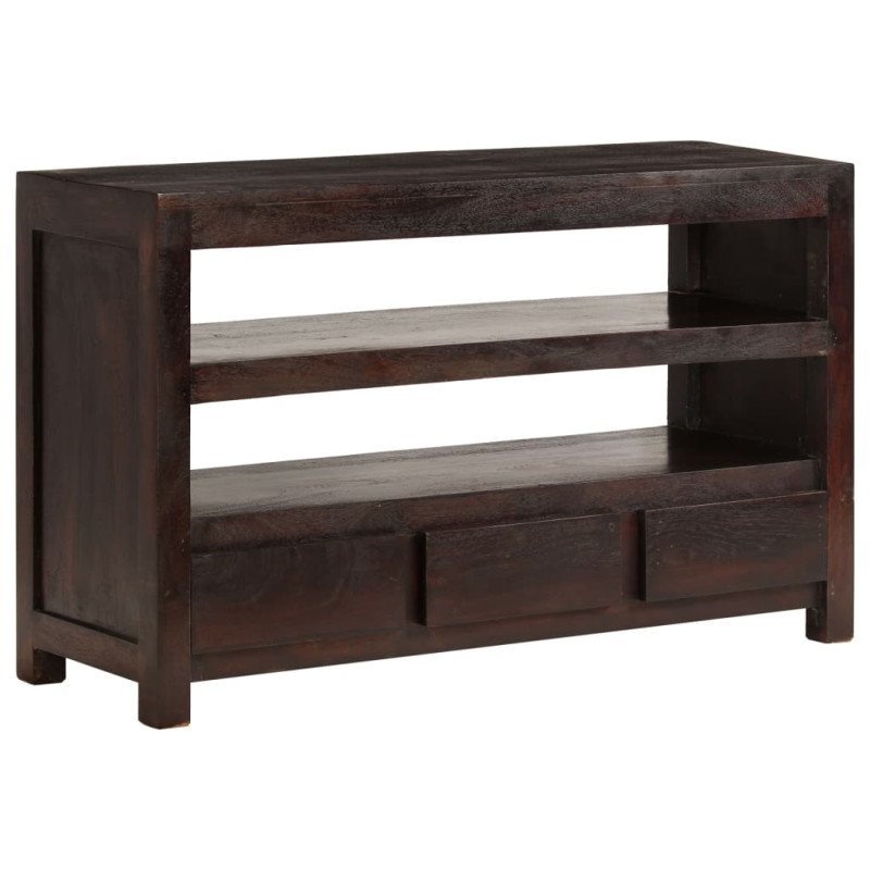 vidaXL TV stolík, masívne akáciové drevo 90x30x55 cm tmavohnedý 