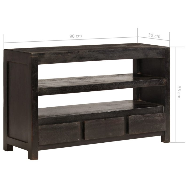 vidaXL TV stolík, masívne akáciové drevo 90x30x55 cm tmavohnedý 