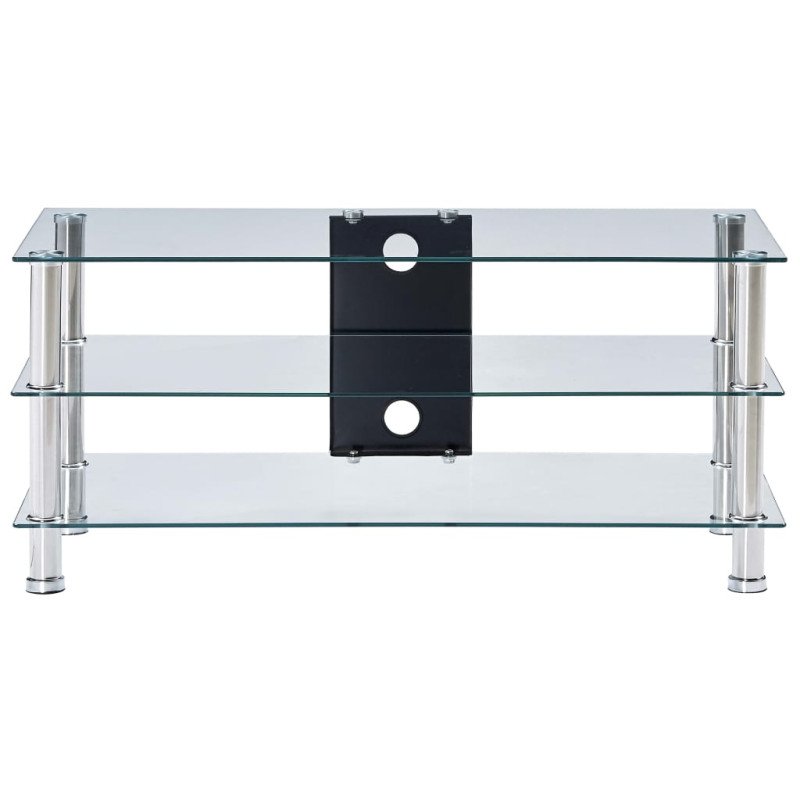 vidaXL TV stolík priehľadný 90x40x40 cm tvrdené sklo