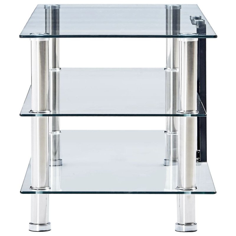 vidaXL TV stolík priehľadný 90x40x40 cm tvrdené sklo