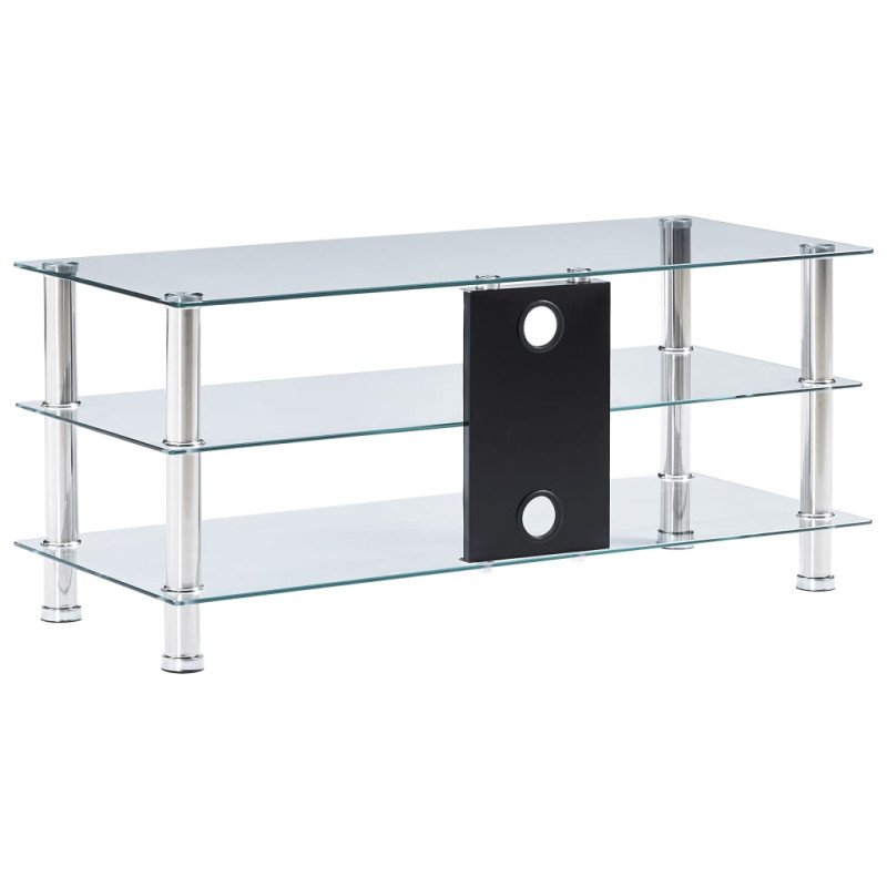 vidaXL TV stolík priehľadný 90x40x40 cm tvrdené sklo