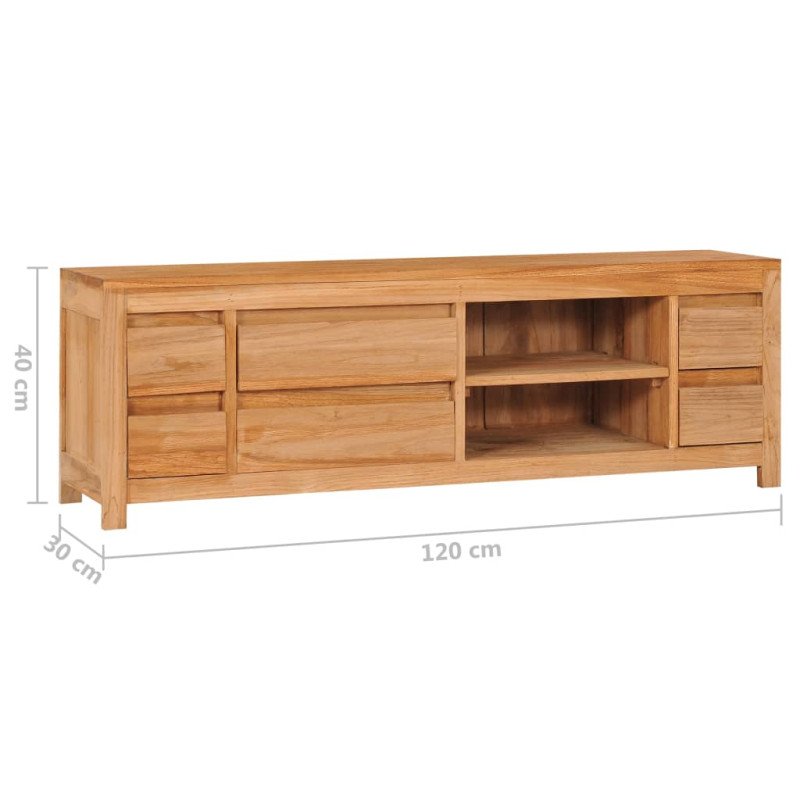 vidaXL TV skrinka 120x30x40 cm, tíkový masív