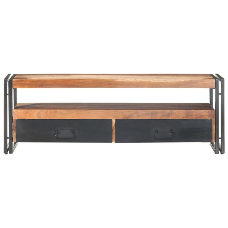 vidaXL TV stolík 120x30x40 cm masívne drevo so sheeshamovým zakončením