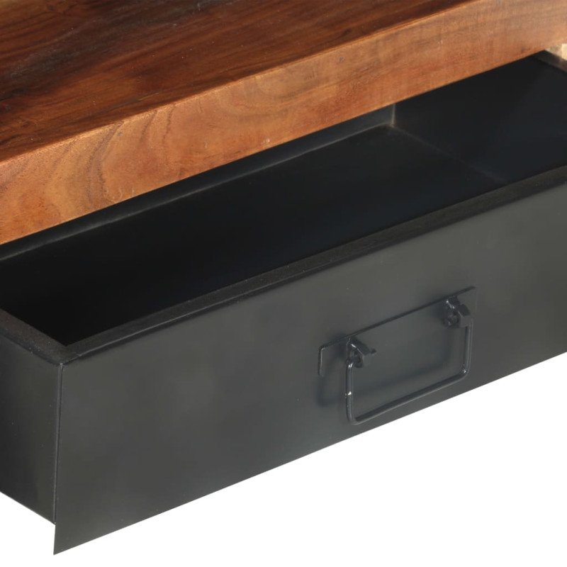 vidaXL TV stolík 120x30x40 cm masívne drevo so sheeshamovým zakončením