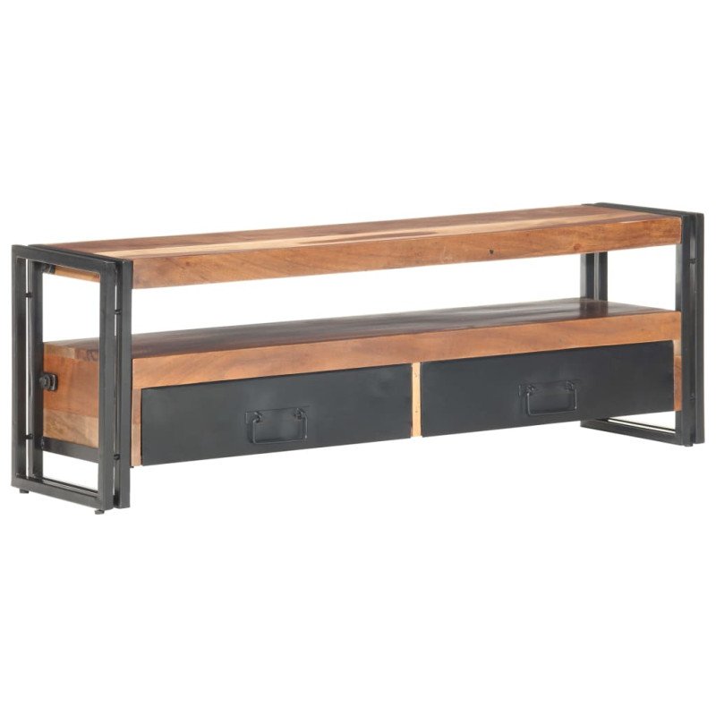 vidaXL TV stolík 120x30x40 cm masívne drevo so sheeshamovým zakončením