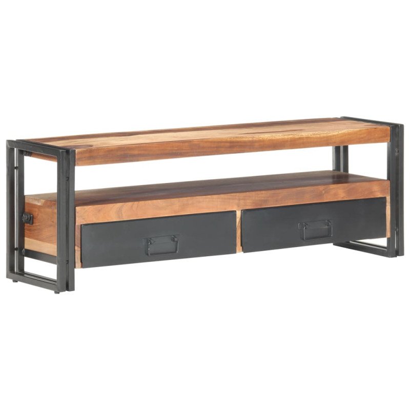 vidaXL TV stolík 120x30x40 cm masívne drevo so sheeshamovým zakončením