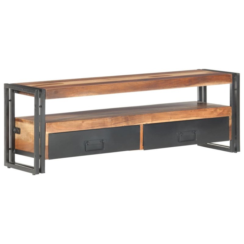 vidaXL TV stolík 120x30x40 cm masívne drevo so sheeshamovým zakončením