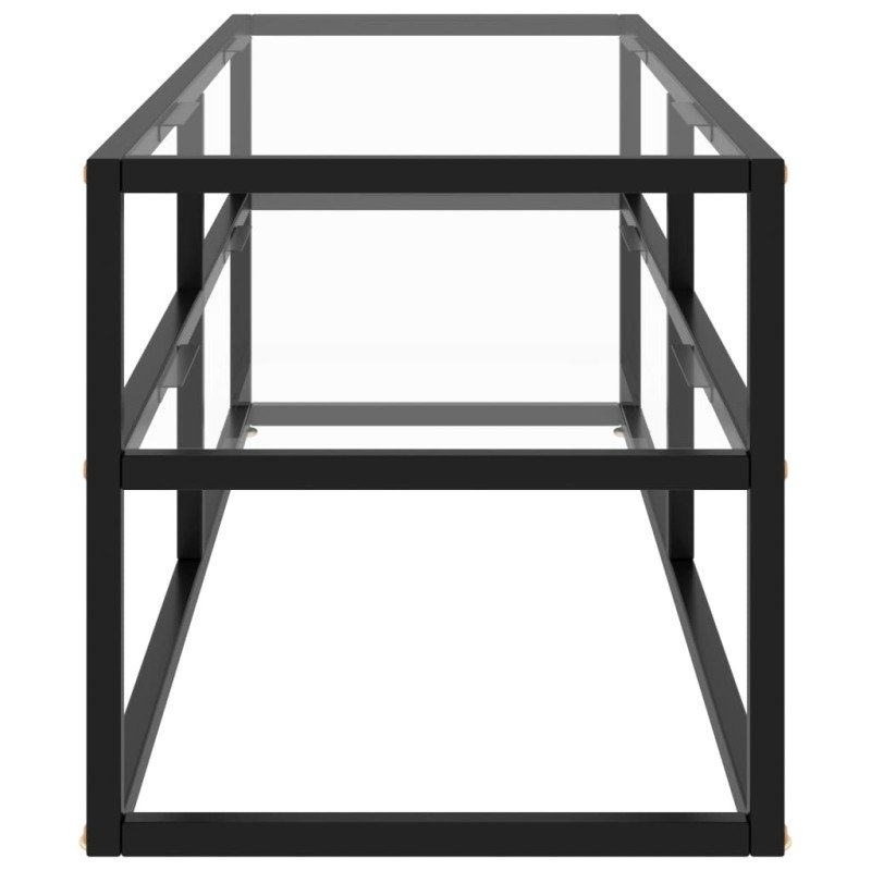 vidaXL TV skrinka čierna s priehľadným sklom 120x40x40 cm