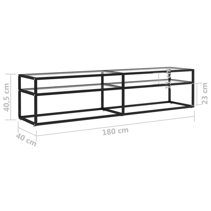 vidaXL TV stolík priehľadný 180x40x40,5 cm tvrdené sklo vidaXL TV stolík priehľadný 180x40x40,5 cm tvrdené sklo