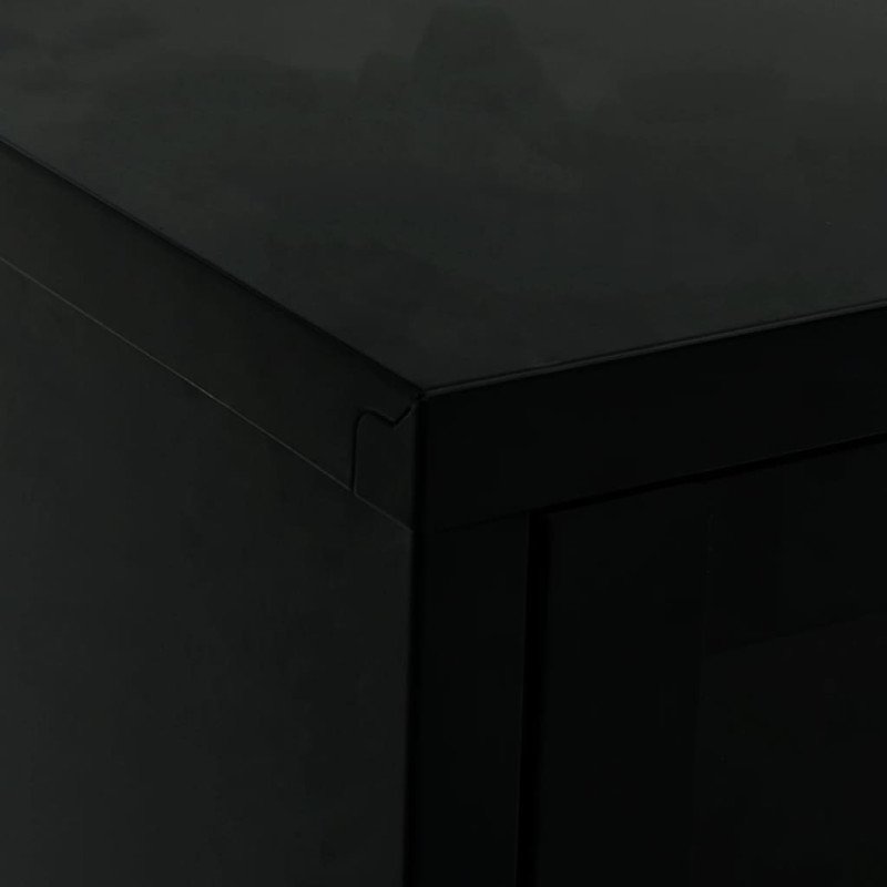 vidaXL TV skrinka čierna 90x30x44 cm oceľ a sklo vidaXL TV skrinka čierna 90x30x44 cm oceľ a sklo