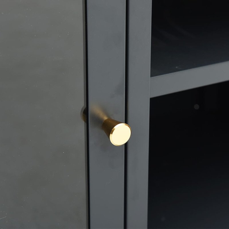 vidaXL TV skrinka antracitová 105x35x52 cm oceľ a sklo