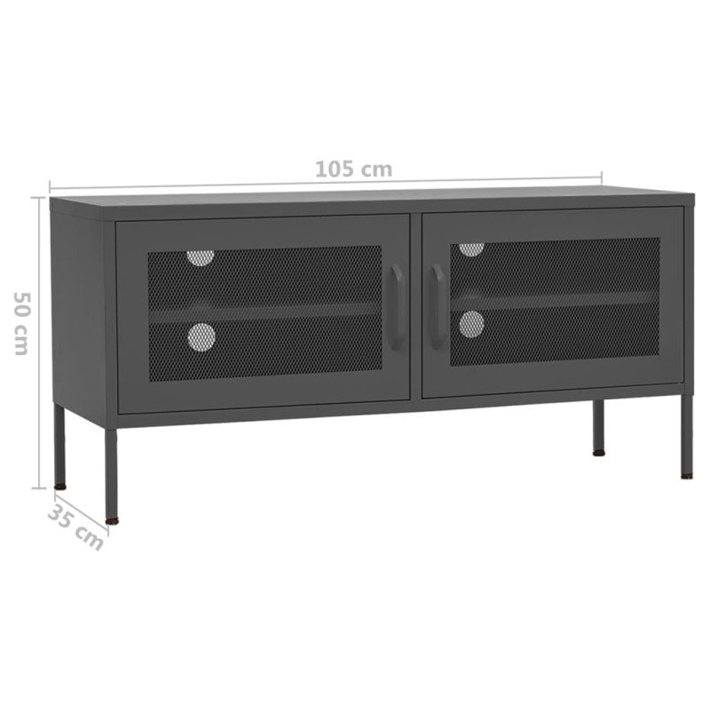 vidaXL TV skrinka antracitová 105x35x50 cm oceľ 