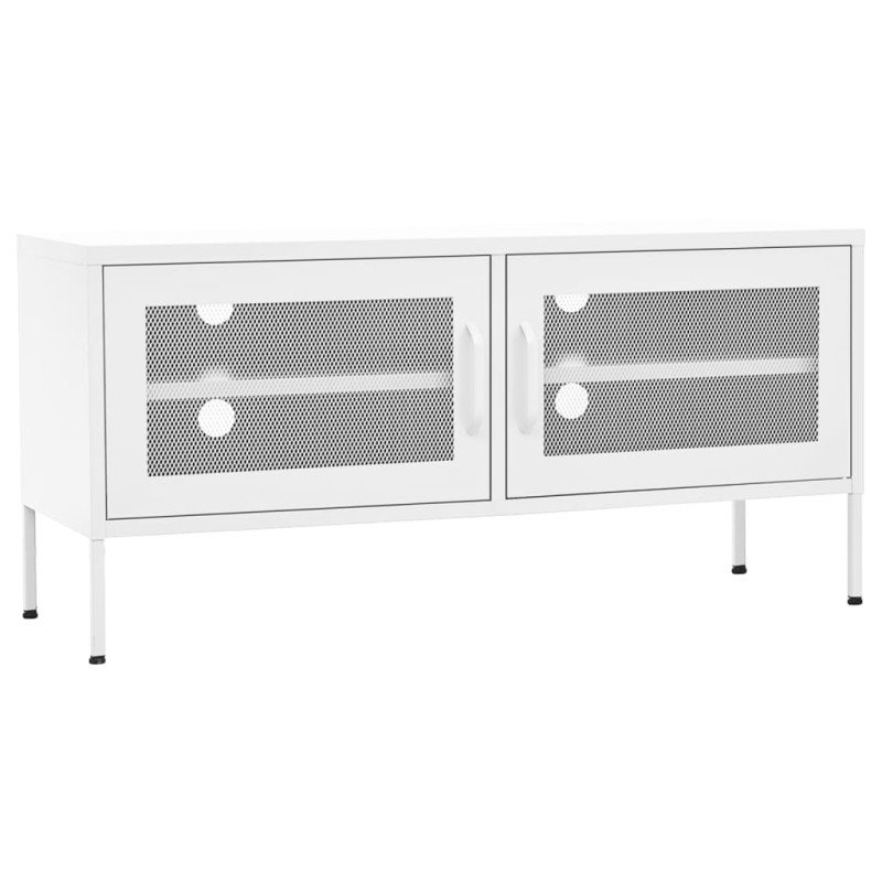 vidaXL TV skrinka biela 105x35x50 cm oceľ 