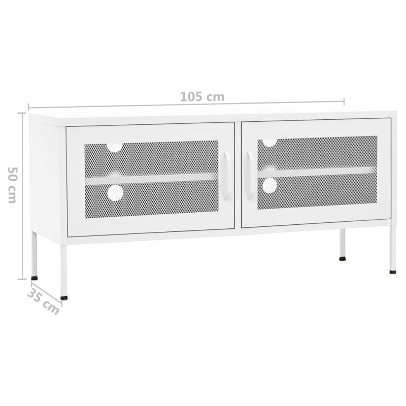 vidaXL TV skrinka biela 105x35x50 cm oceľ 