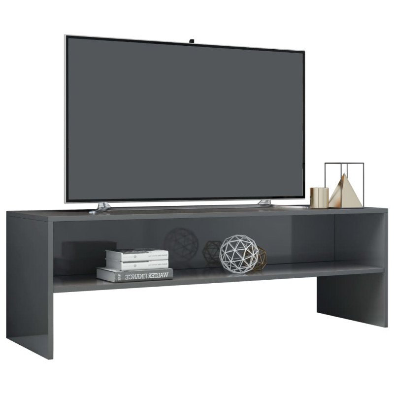 vidaXL TV skrinka sivá 120x40x40 cm drevotrieska lesklá 