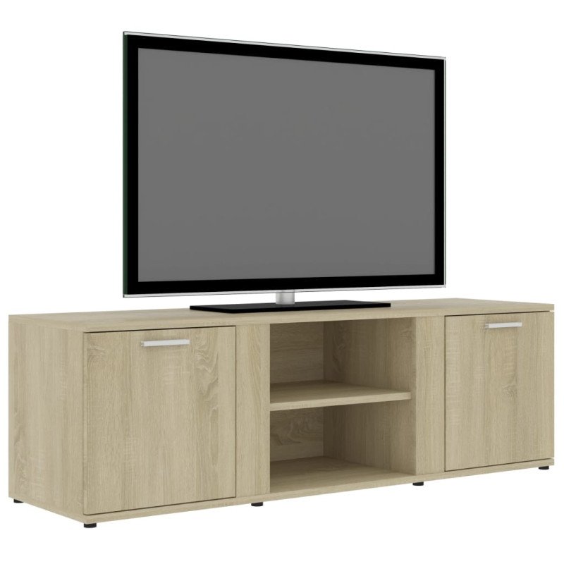 vidaXL TV skrinka, dubu sonoma 120x34x37 cm, drevotrieska