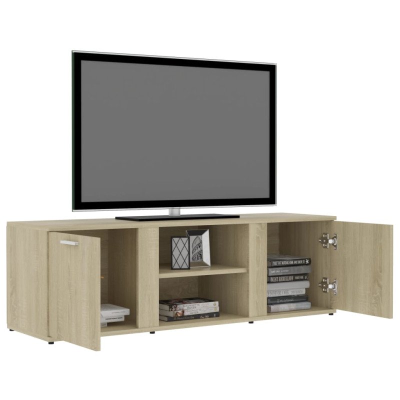 vidaXL TV skrinka, dubu sonoma 120x34x37 cm, drevotrieska